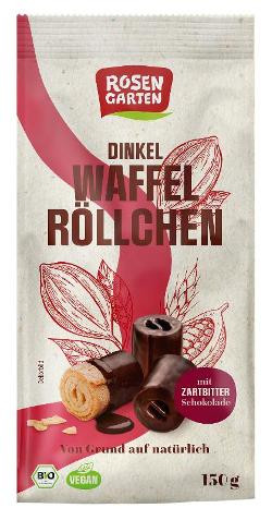 Produktfoto zu Dinkel Waffelröllchen Zartbitter